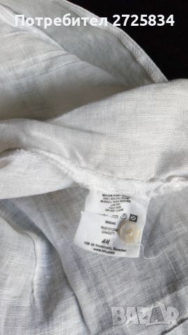 Блуза H&M, 100% лен и шевица, бяла, снимка 16 - Корсети, бюстиета, топове - 46206360