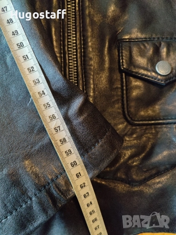 Мъжко оригинално кожено яке рокерия Pepe Jeans Хлл, снимка 12 - Якета - 51953742