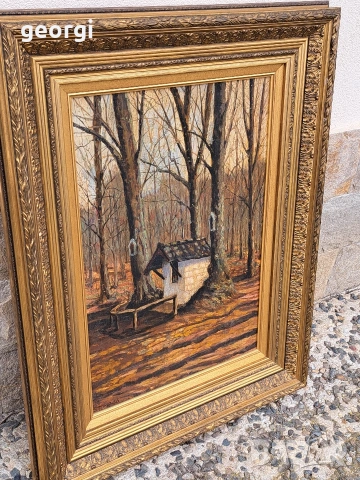 голяма авторска картина горски пейзаж , снимка 7 - Картини - 54017389