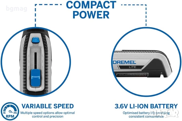 DREMEL Lite (7760) мултифункцинален инструмент-комплект с 15 консуматива, снимка 4 - Други инструменти - 52141345