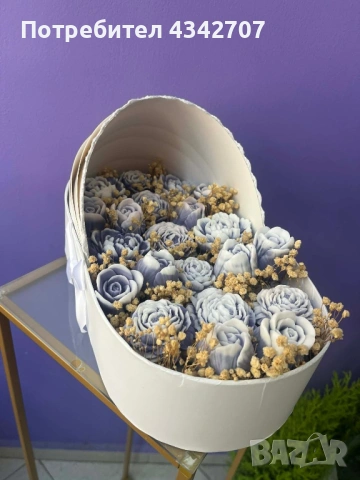 Бебешко кошче със сапунени цветя, снимка 2 - Декорация - 53950654