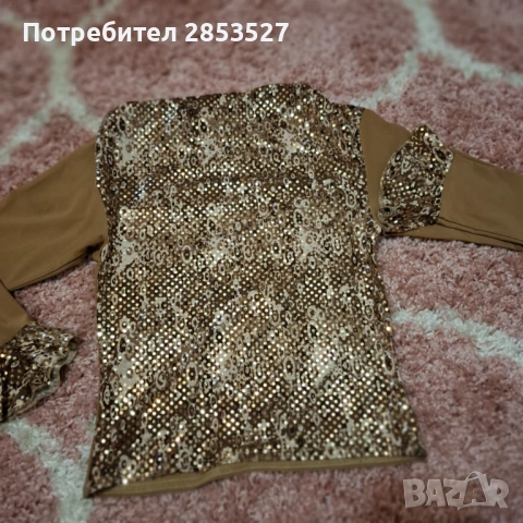 Дамска Блузка с пайети, снимка 4 - Тениски - 32026909