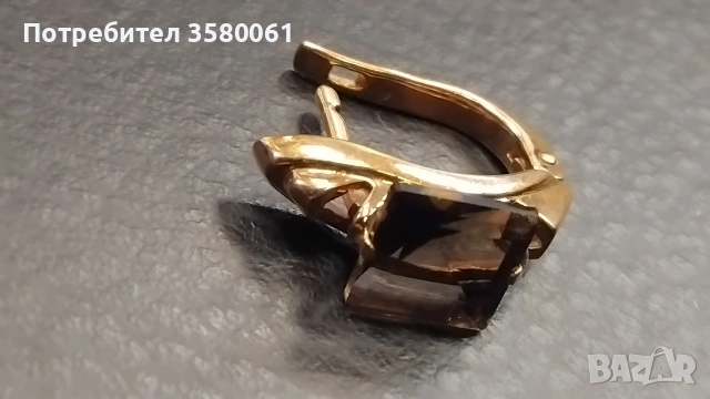 Златни обеци 14К с каменни , снимка 2 - Обеци - 53802224
