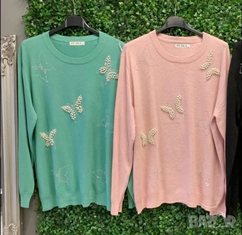 блузи от фино машино плетиво с пеперуди , снимка 2 - Блузи с дълъг ръкав и пуловери - 50871177