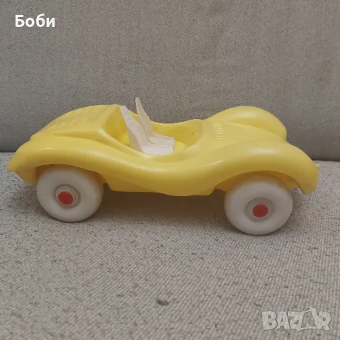 Стара Соц Българска Пластмасова Играчка Жълта Кола