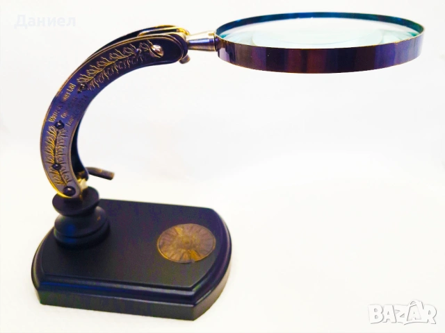 Луксозна настолна лупа X5 – Бронз и масивно дърво | Винтидж колекционерски аксесоар, снимка 9 - Подаръци за мъже - 53610302