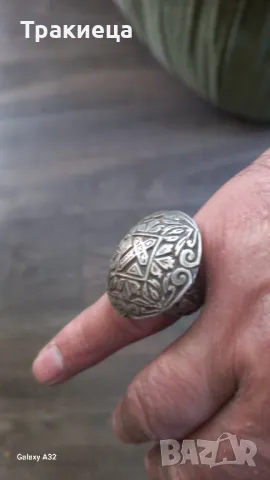 СТАР СРЕБЪРЕН МЪЖКИ ПРЪСТЕН РЕЛИГИЯ ЕРОТИКА, снимка 4 - Антикварни и старинни предмети - 50022562