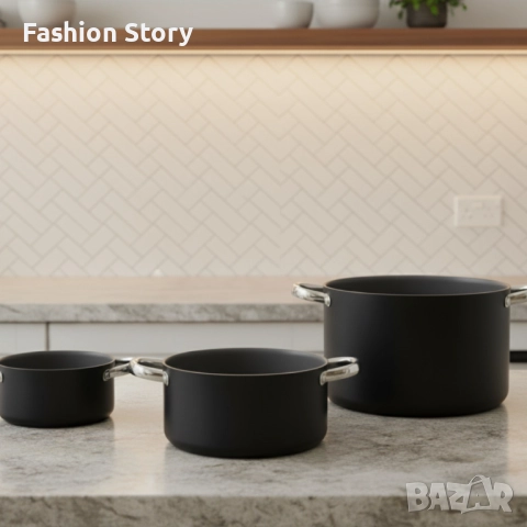 Алуминиева тенджера с мраморно покритие и капак – здравословно готвене без загаряне, снимка 3 - Съдове за готвене - 52497529