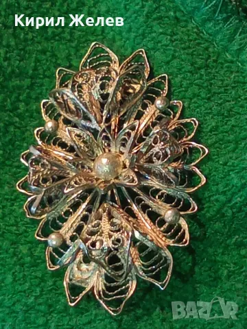СТАРИННА ФЛОРАЛНА ФИЛИГРАННА СРЕБЪРНА БРОШКА ВИСОКА ПРОБА СРЕБРО ФИНА РЪЧНА ИЗРАБОТКА 47939, снимка 14 - Антикварни и старинни предмети - 48473938