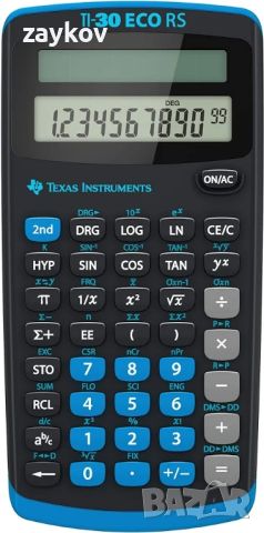 калкулатор Texas Instruments TI-30 ECO RS FC (едноредов 10-цифрен дисплей