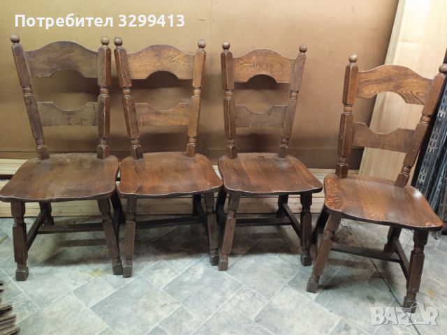 Масивни дървени холандски столове- 4 броя , снимка 1 - Столове - 45742981