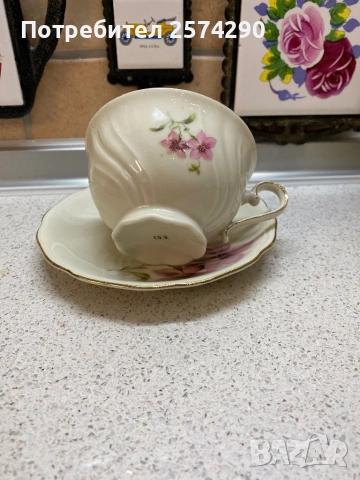 Порцеланова двойка за чай винтидж, снимка 2 - Колекции - 53937668