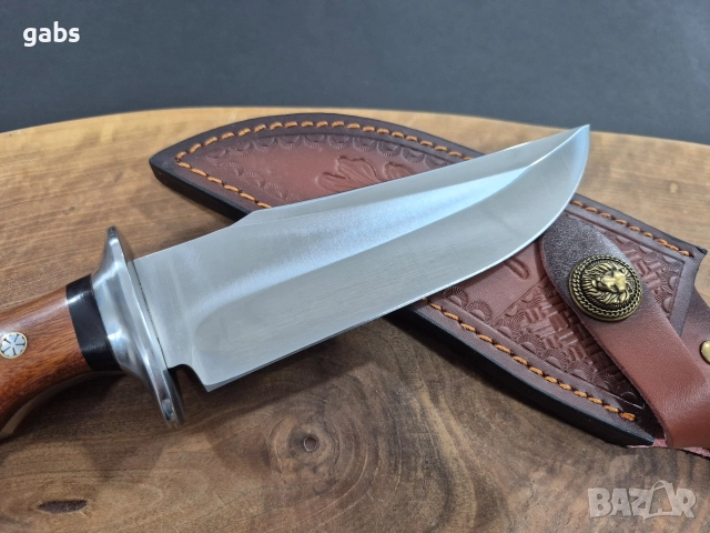 Ръчно изработен ловен нож с кожена кания,LN434, снимка 4 - Ножове - 52949939