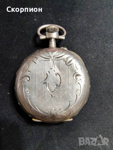 Швейцарски СРЕБЪРЕН джобен часовник 1925г.  - 10 РУБИНА ПРОМОЦИЯ, снимка 17 - Джобни - 48362081
