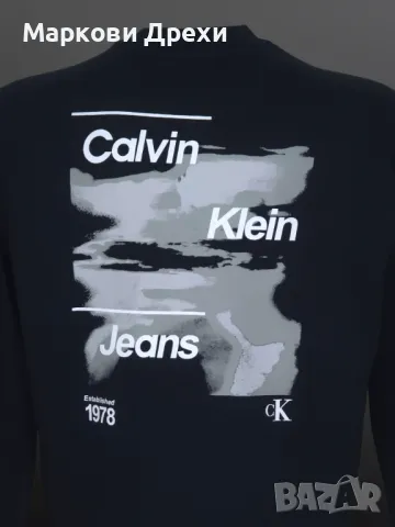 Calvin Klein Jeans Суичър Голяма ЩАМПА на ГЪРБА - S M L XL XXL с Етикет, снимка 3 - Суичъри - 48733487