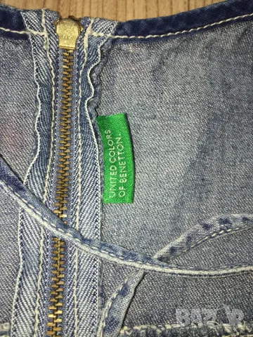Детска дънкова рокля BENETTON оригинал, size 8г./128см, много запазена, снимка 4 - Детски рокли и поли - 12300505