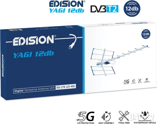 EDISION външна телевизионна антена 21-48 UHF, снимка 5 - Приемници и антени - 50501074