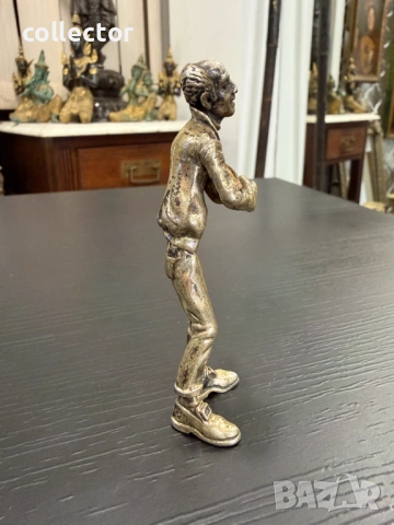 Италианска сребърна фигура на музикант. №8008, снимка 6 - Антикварни и старинни предмети - 53946331