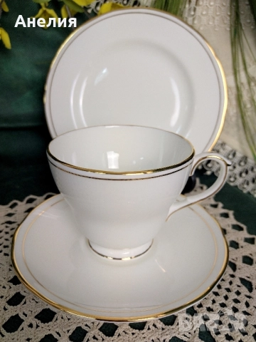 Бели със златен кант - красота Duchess Ascot, снимка 3 - Чаши - 52311240