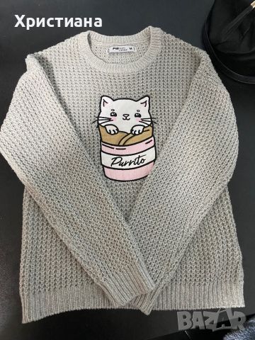 Женски сив пуловер, снимка 1 - Блузи с дълъг ръкав и пуловери - 46350929