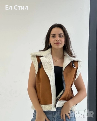 📌#Елек с #каракул Наличен в бежаво С М Л размер Цена 65лв/33.23 €, снимка 2 - Елеци - 52222038