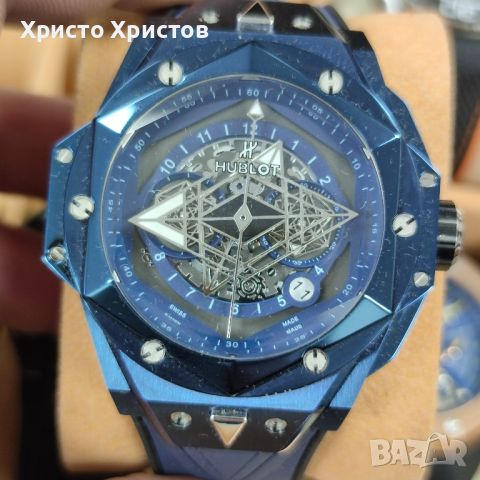 Мъжки луксозен часовник Hublot Sang Bleu 2, снимка 1 - Мъжки - 45539981