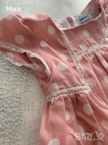 Розова рокличка на бели точки Mayoral, снимка 2 - Детски рокли и поли - 50578182