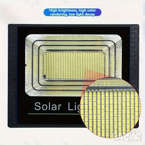 Комплект соларна лампа с дистанционно и соларен панел, 300W мощност,IP66, снимка 2 - Соларни лампи - 45712527