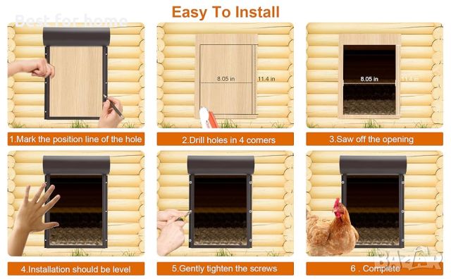 Автоматична врата за кокошарник Cunliwaa- напълно автономна!, снимка 2 - Кокошки и пуйки - 45535664