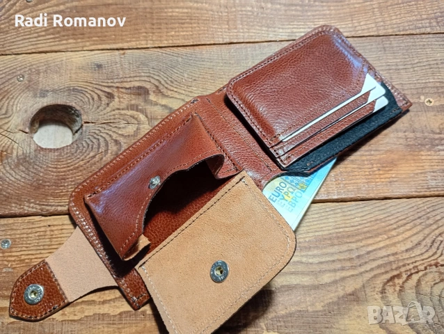 Ръчно изработен мъжки кожен портфейл , снимка 5 - Портфейли, портмонета - 54053177