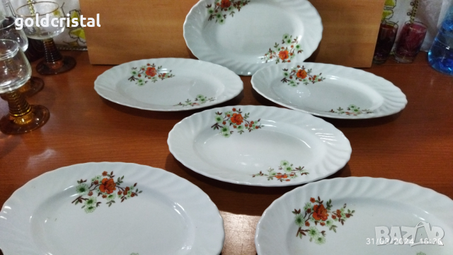 Стар български порцелан чинии елипси , снимка 1 - Антикварни и старинни предмети - 45039823