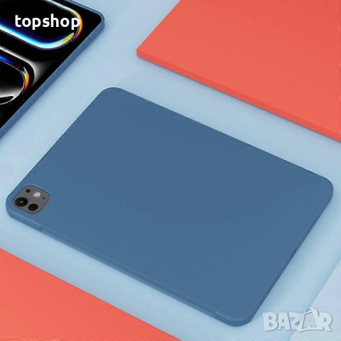 НОВ Премиум Кейс Mutural за iPad Pro 11 (2021/2022) – Син – със слот за Apple Pencil, снимка 3 - Таблети - 53407668