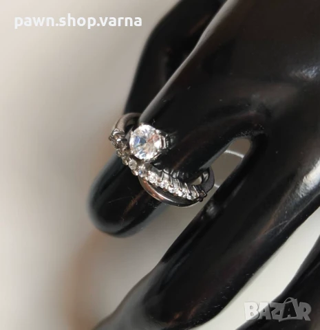 Нов сребърен пръстен 925 с фианити – размер 18 мм, 3,08 г, снимка 7 - Пръстени - 51408825