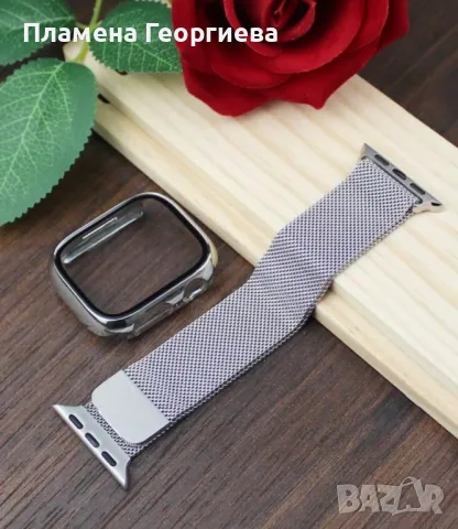 Метална Верижка с предпазен Калъф за Apple Watch Series 9 41mm, снимка 7 - Смарт часовници - 46997311