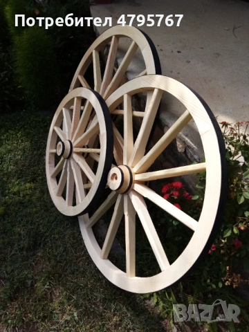 Продавам декоративни колела за каруца, снимка 3 - Декорация за дома - 54181228