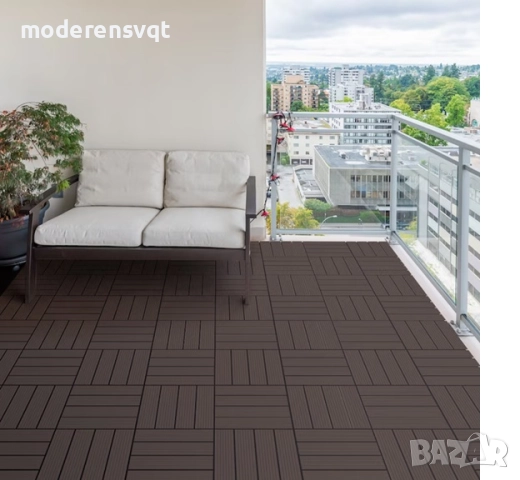 Декинг плочи WPC, тъмно кафяви - 30х30х2.2см, снимка 2 - Други - 51662461