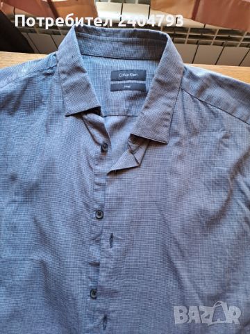 Мъжка риза, нова, марка Calvin Klein, снимка 3 - Ризи - 46228046