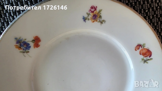 Порцеланови чинии със златен кант 5 броя на Lidköpings Porslinsfabrik (ALP), Sweden , снимка 6 - Чинии - 54052031