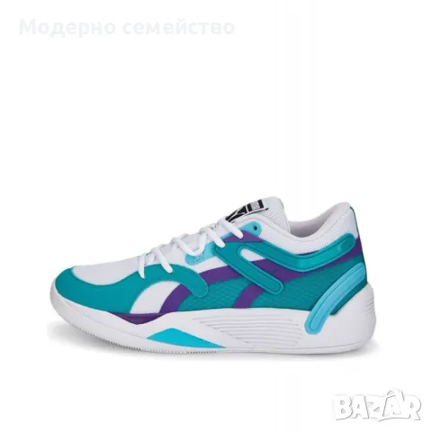 Унисекс маратонки PUMA Trc Blaze Court Basketball Shoes White/Deep Aqua, снимка 3 - Маратонки - 46840133