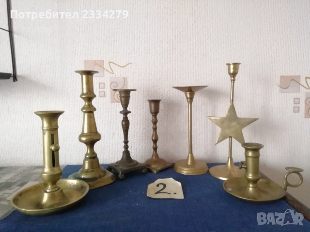 Стари бронзови свещници от различни държави и различни години. , снимка 6 - Декорация за дома - 52468483