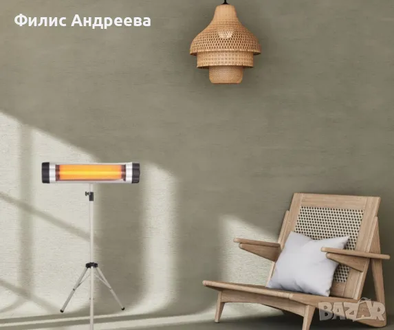 Печка , кварцова, 1500W, инфрачервена, стояща/стенна, снимка 4 - Отоплителни печки - 47525215