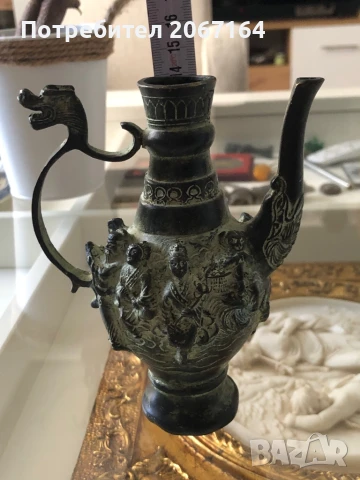 Китайски бронзов чайник, снимка 5 - Колекции - 51020683