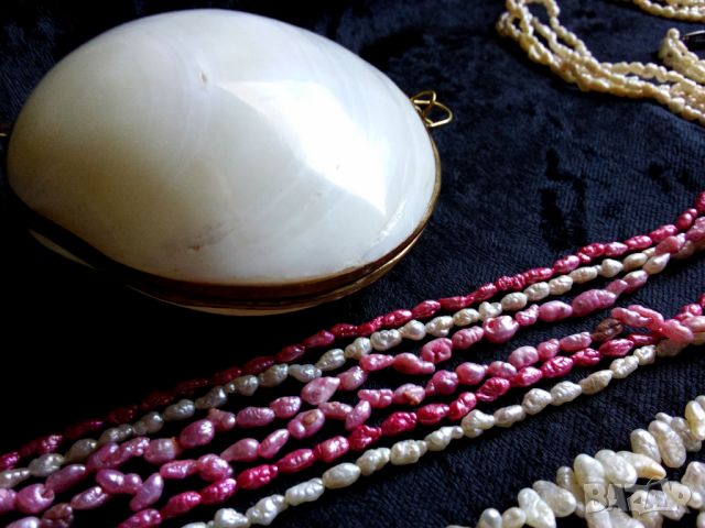 Колиета от речни перли и голяма седефена мида-кутия, снимка 11 - Бижутерийни комплекти - 45486761