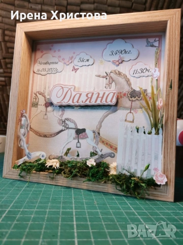 Бебешка визитка в рамка , снимка 7 - Картини - 53436521
