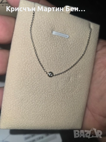 Златно Колие  сърце с 17диаманта проба 750 /к 18, снимка 15 - Гривни - 50295665