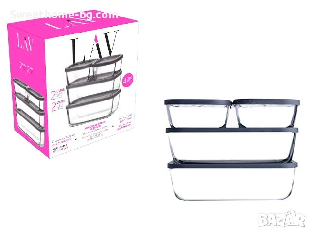 Комплект 4бр стъклени купи