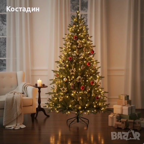 Красива коледна елха с естествено излъчване – КАТО ИСТИНСКА, снимка 5 - Декорация за дома - 52229577