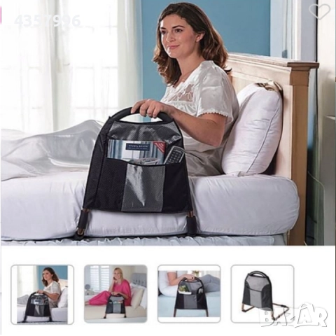 Помощна дръжка за легло Mercado Trade, С калъф, Черно