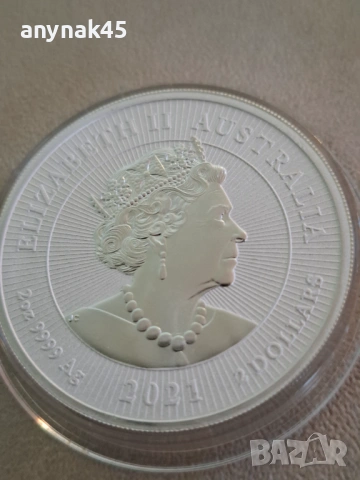 Сребро 2oz.2021г. Австр. Птицечовка, снимка 4 - Нумизматика и бонистика - 53832715