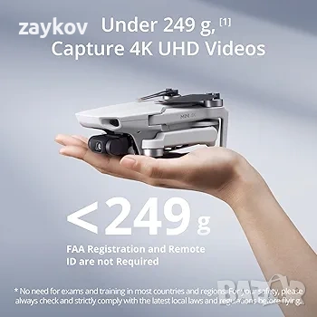 DJI Mini 4K, 4K UHD дрон с камера за възрастни, под 249 г, 3-осна стабилизация с гимбал, снимка 2 - Дронове и аксесоари - 54056986